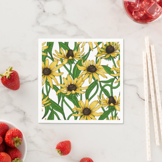 Gele Rudbekia op wit Servet (Insitu)