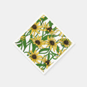 Gele Rudbekia op wit Servet (Hoek)