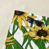 Gele Rudbekia op wit Strandlaken (In situ)