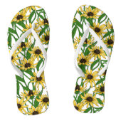 Gele Rudbekia op wit Teenslippers (Voetbed)