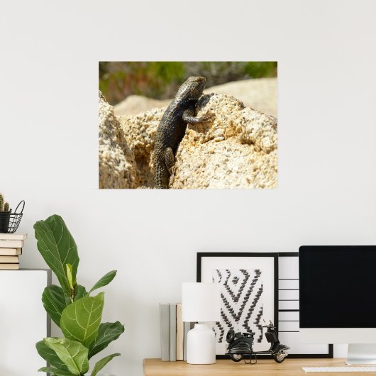 Gele ruggengraat bij Joshua Tree Poster (Thuiskantoor)