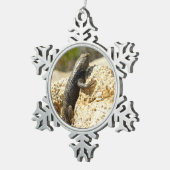 Gele ruggengraat bij Joshua Tree Tin Sneeuwvlok Ornament (Rechts)