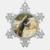 Gele ruggengraat bij Joshua Tree Tin Sneeuwvlok Ornament (Voorkant)