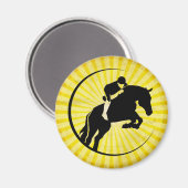 Gele ruitersport magneet (Voorkant / Achterkant)