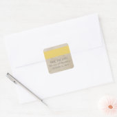 Gele Rustic Damask sparen de Stickers van de Datum (Envelop)