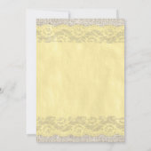 Gele Rustic Lace Bridal Shower Invitations Kaart (Achterkant)