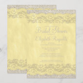 Gele Rustic Lace Bridal Shower Invitations Kaart (Voorkant / Achterkant)