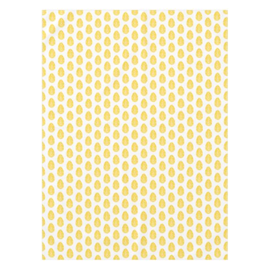 Gele rustieke Bloemen Paaseieren Linocut Tafelkleed (Voorkant)