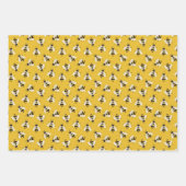 Gele rustieke geïllustreerde hommel inpakpapier vel (Voorkant)