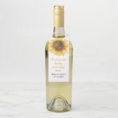 Gele Rustieke zonnebloem. Land bruiloft Flessenhanger (Op fles)