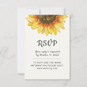 Gele Rustische zonnebloem. Wedding RSVP (Voorkant)