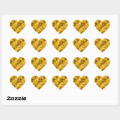 Gele ruw gekleurde textuur hart sticker (Vel)