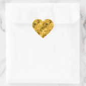 Gele ruw gekleurde textuur hart sticker (Tas)