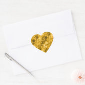 Gele ruw gekleurde textuur hart sticker (Envelop)
