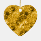 Gele ruw gekleurde textuur keramisch ornament (Achterkant)