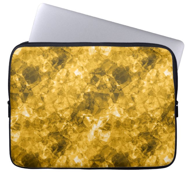 Gele ruw gekleurde textuur laptop sleeve (Voorkant)