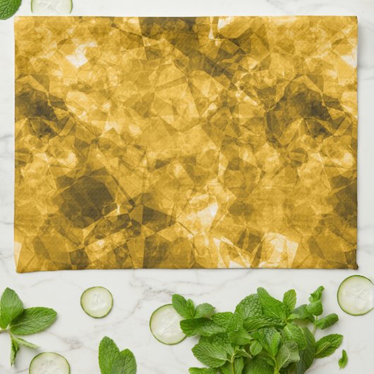 Gele ruw gekleurde textuur theedoek (Gevouwen)