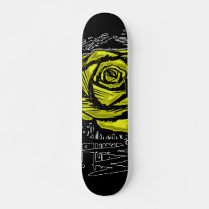 Gele Ruwroos Graffiti Kunst • Urbane Straat Persoonlijk Skateboard