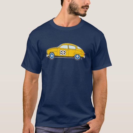 gele saab 96-ring t-shirt (Voorkant)