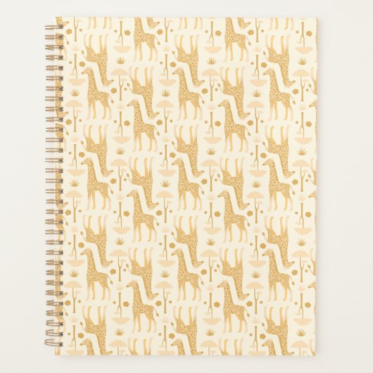 Gele Safari-giraffeprint Planner (Voorkant)