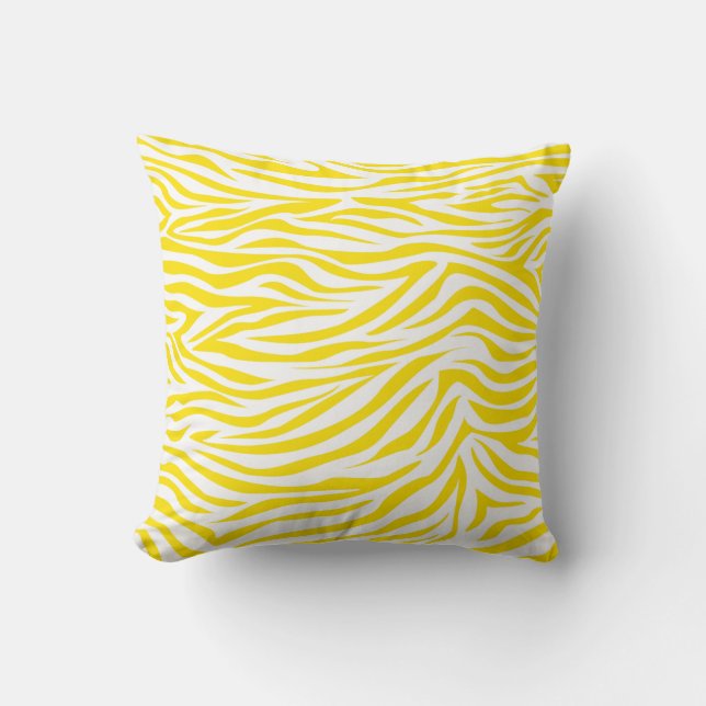 Gele Safari Zebra Kussen (Voorkant)