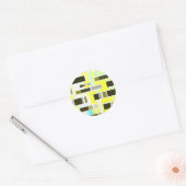 Gele samenstelling ronde sticker (Envelop)