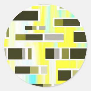 Gele samenstelling ronde sticker