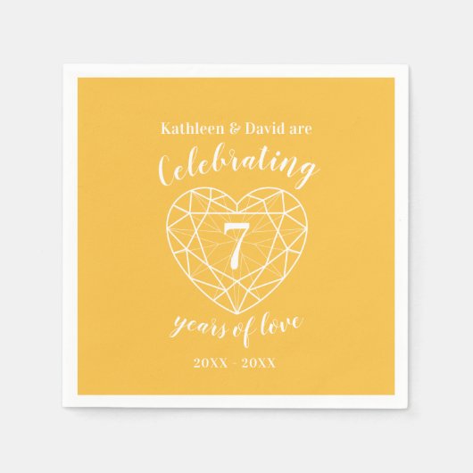 Gele sappierbruiloft 7 jaar servet (Voorkant)