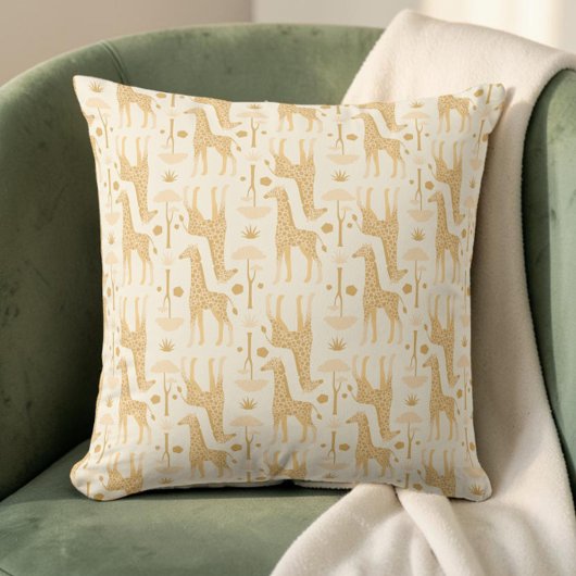 Gele Savannah Safari Giraffe Patroon Kussen