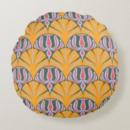 Gele Scallop Katoenen Ronde Kussen
