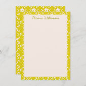 Gele Scandinavische Folk Geometric Personalized Bedankkaart (Voorkant / Achterkant)