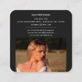 Gele scannbare streepjescode QR-codefoto Vierkante Visitekaartje (Achterkant)