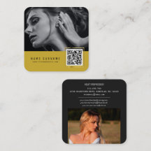 Gele scannbare streepjescode QR-codefoto