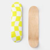 Gele Schaakbordpatroon Persoonlijk Skateboard (Voorkant)