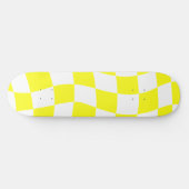 Gele Schaakbordpatroon Persoonlijk Skateboard (Horizontaal)