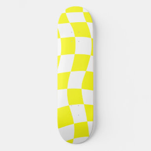 Gele Schaakbordpatroon Persoonlijk Skateboard