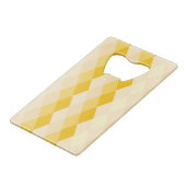 Gele schaduw Rhombus vorm patroon Creditkaart Flessenopener (Voorkant Gekanteld)