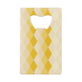 Gele schaduw Rhombus vorm patroon Creditkaart Flessenopener (Achterkant)