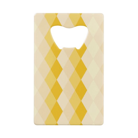 Gele schaduw Rhombus vorm patroon Creditkaart Flessenopener (Achterkant)
