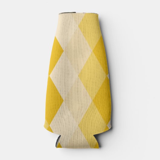 Gele schaduw Rhombus vorm patroon Flesjeskoeler (Voorkant)