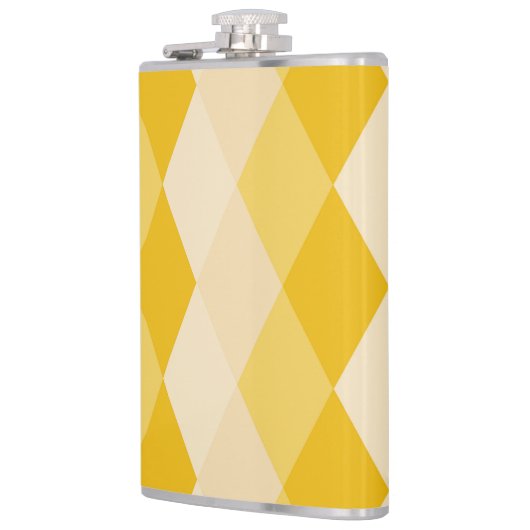 Gele schaduw Rhombus vorm patroon Heupfles (Links)