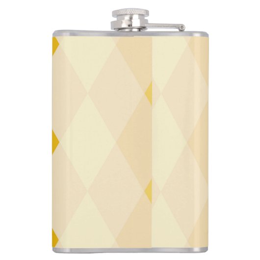 Gele schaduw Rhombus vorm patroon Heupfles (Achterkant)