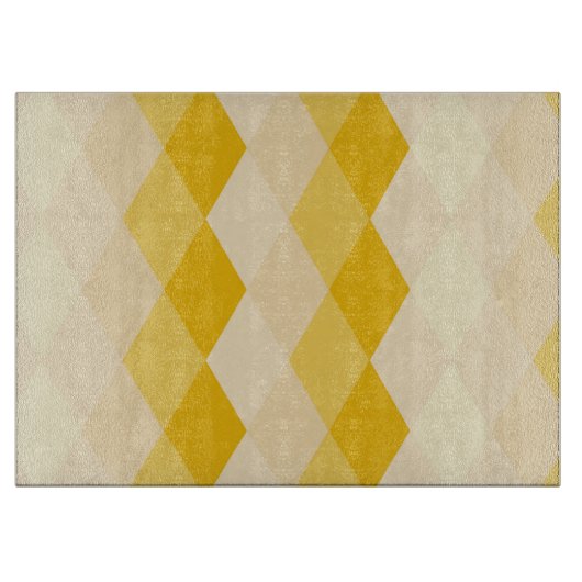 Gele schaduw Rhombus vorm patroon Snijplank (Voorkant)