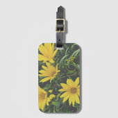 Gele schat wilde bloemen bagagelabel (Voorkant (verticaal))