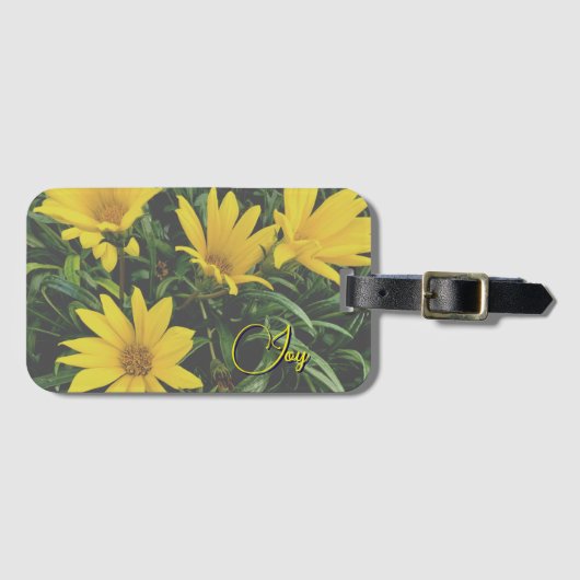 Gele schat wilde bloemen bagagelabel (Voorkant (horizontaal))