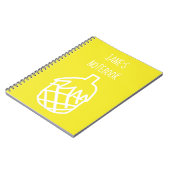 Gele schattige anananas moderne eenvoudige lijnkun notitieboek (Linkerzijde)