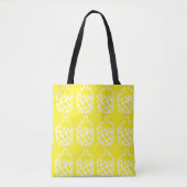 Gele schattige anananas moderne eenvoudige lijnkun tote bag (Voorkant)