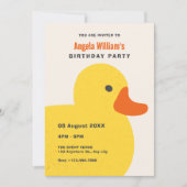 Gele schattige eend verjaardag kaart (Voorkant)