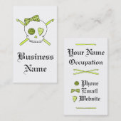 (Gele) schedel & Haaknaalden Visitekaartje (Voorkant / Achterkant)