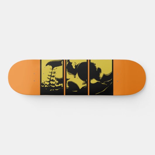 Gele schedel persoonlijk skateboard (Horizontaal)